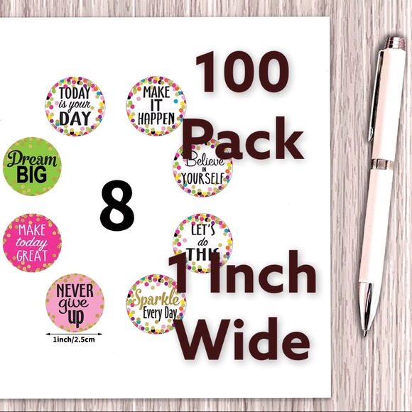 CLEARANCE 100 Thankful / Happy Stickers Round - Picture 3 of 6